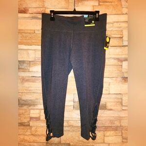 Xersion Womens Gray Lace-Up Leggings Sz L